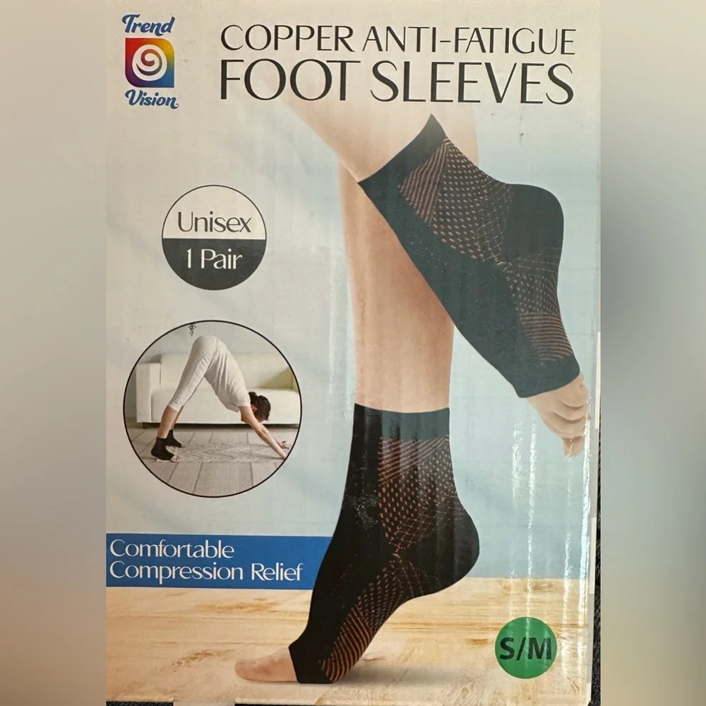 Brand New Copper Anti-Fatigue Foot Sleeves S/M